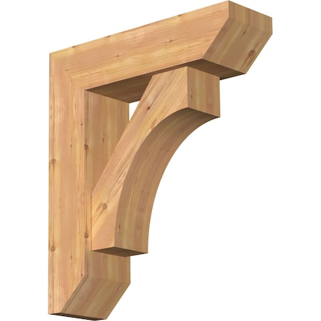 Ekena Millwork Westlake Slat Smooth Bracket w/ Offset Brace, Western Red Cedar, 7 1/2"W x 26"D x 30"H BKT0806X26X30WTL06SWR